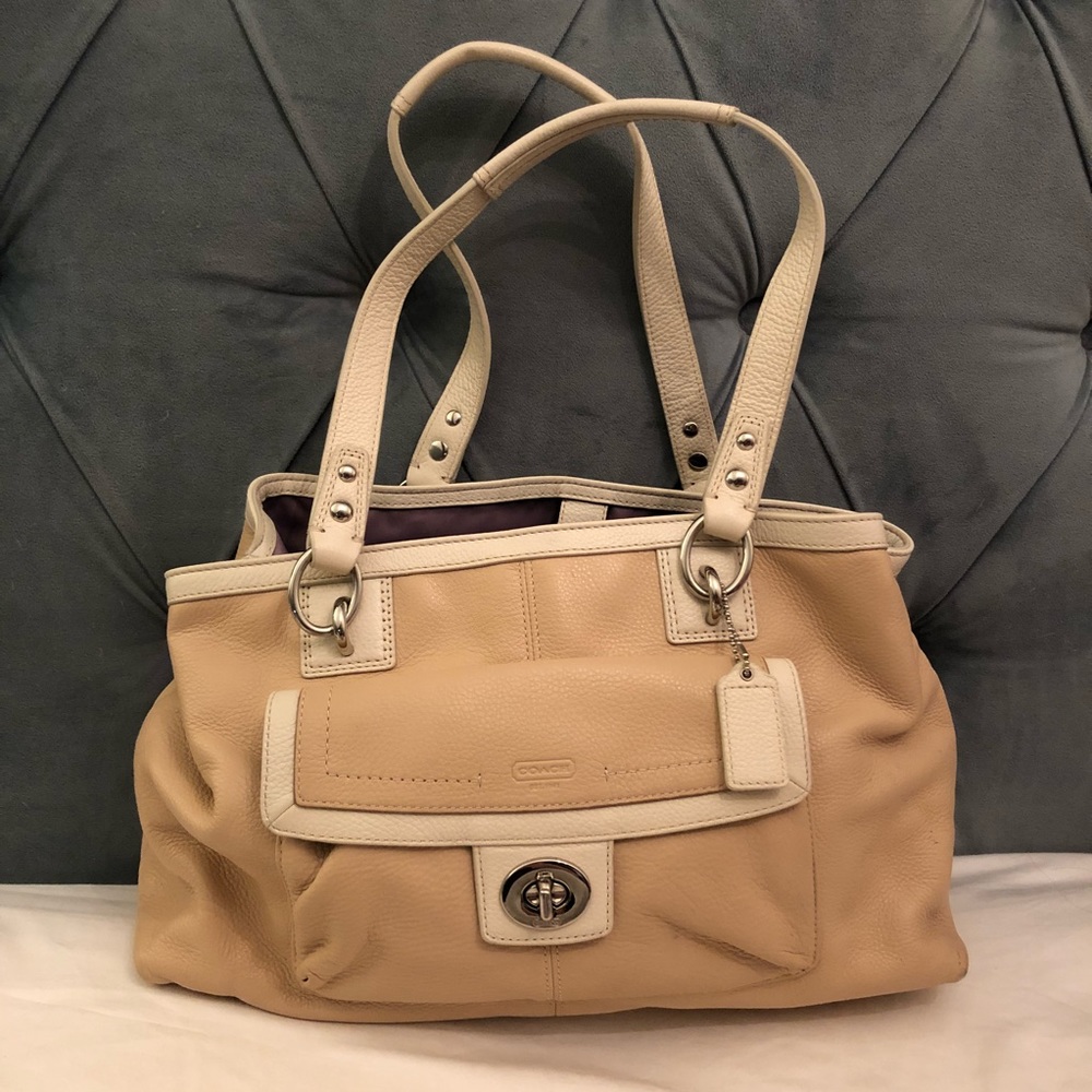 Coach handbag, cream